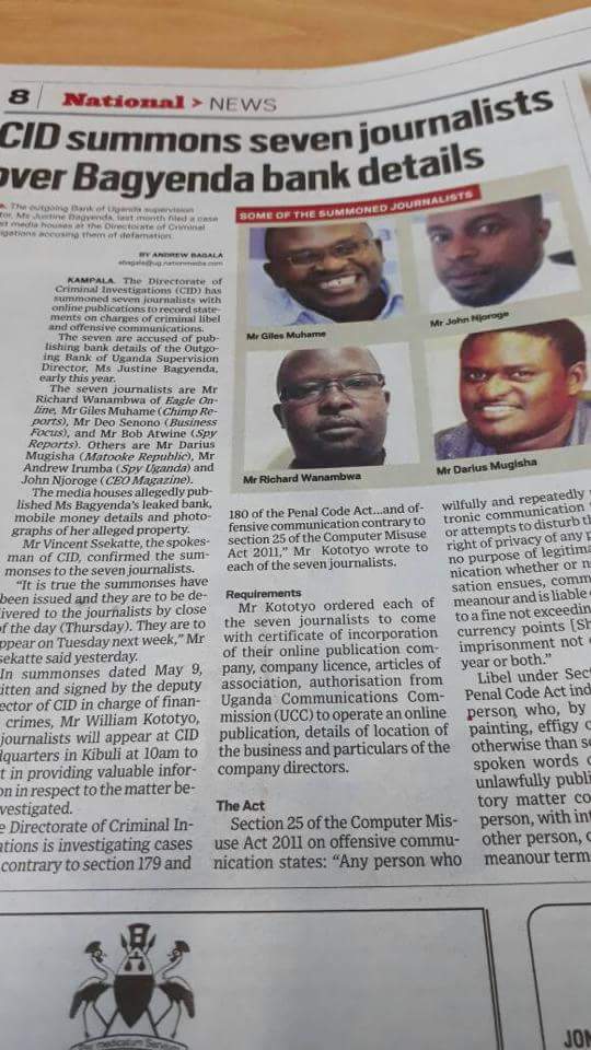 Uganda’s journalists used by mafias
