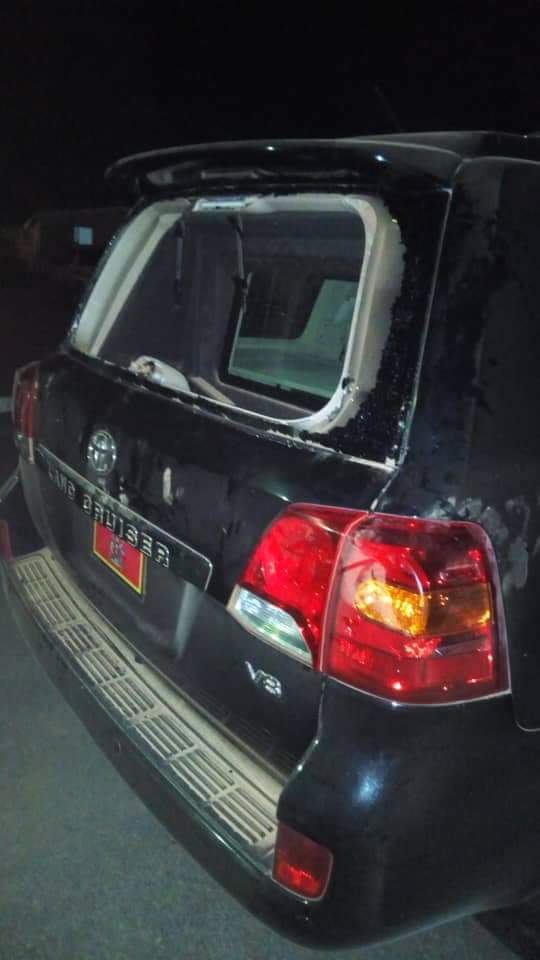 President’s car smashed by goons in Arua