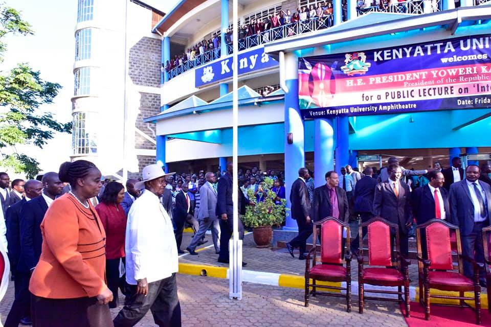 President Yower Museveni delivered a public lecture at Kenyatta University