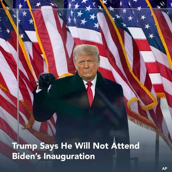 Donald Trump won’t attend Joe Biden’s inauguration
