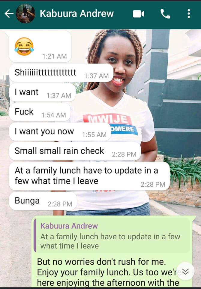 Sports Journalist Andrew Kabuura is in problems over promiscuous whatsApp text
